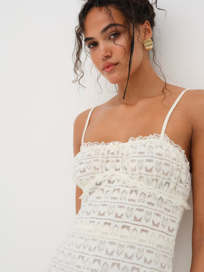 For Love and Lemons Reba Slip Dress - White