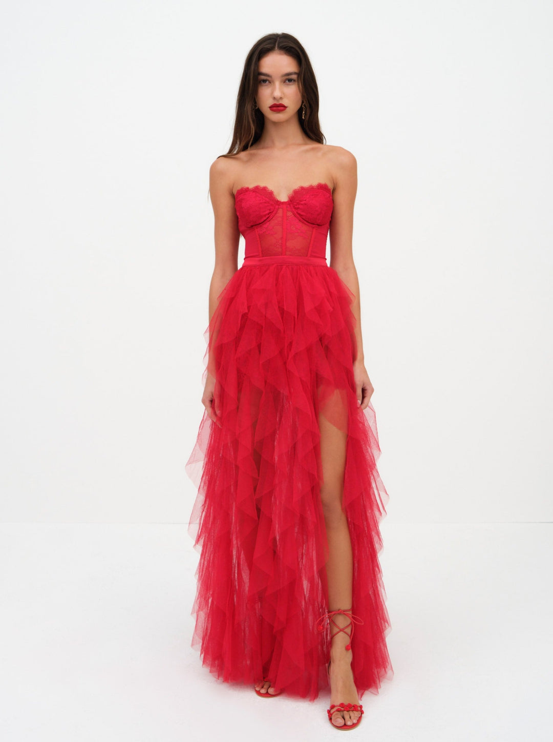For Love and Lemons Bustier Gown - Red