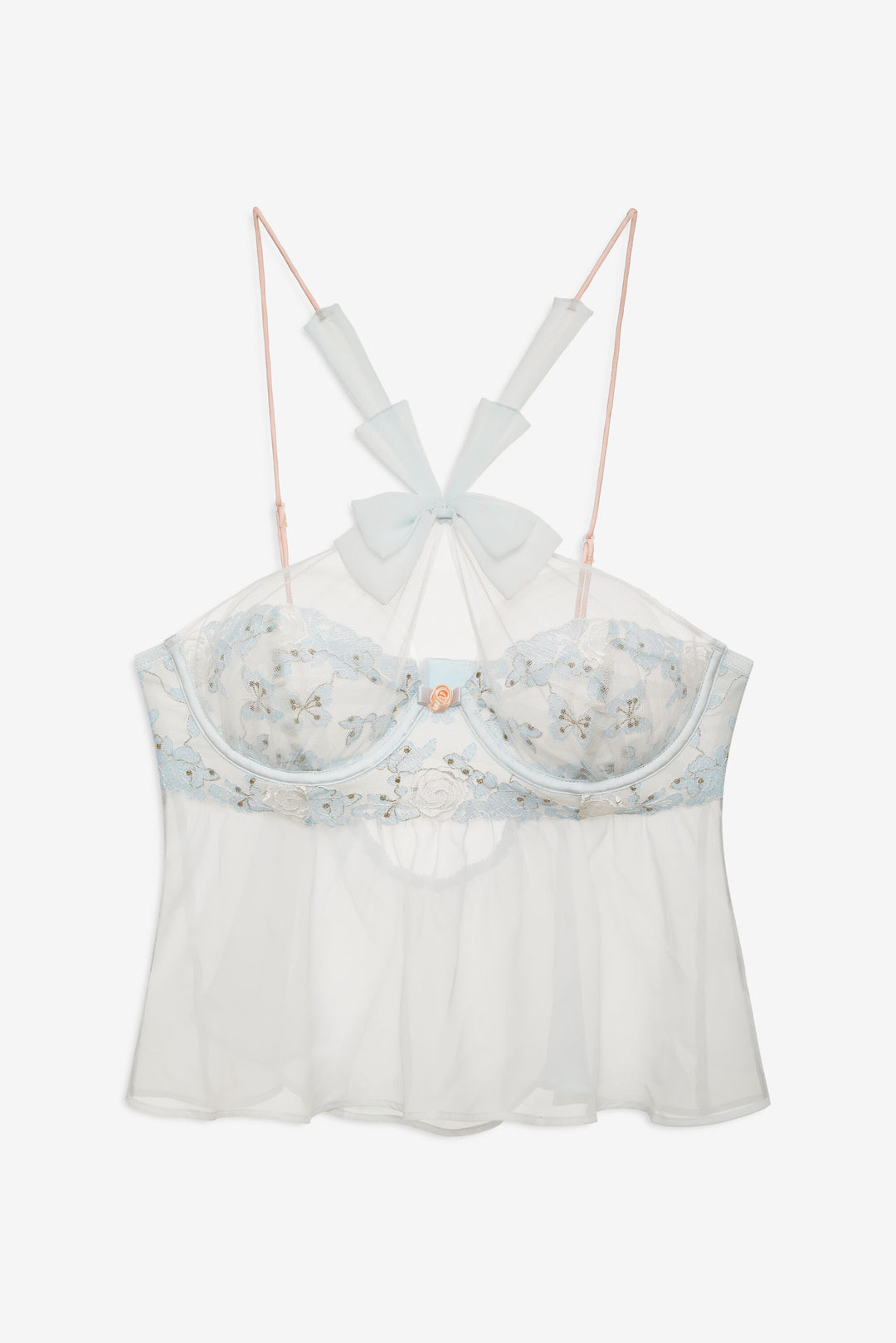 For Love and Lemons Winter Roses Top - Blue