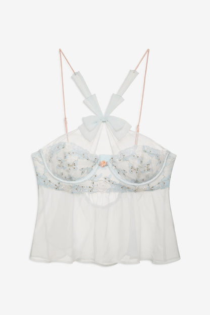 For Love and Lemons Winter Roses Top - Blue