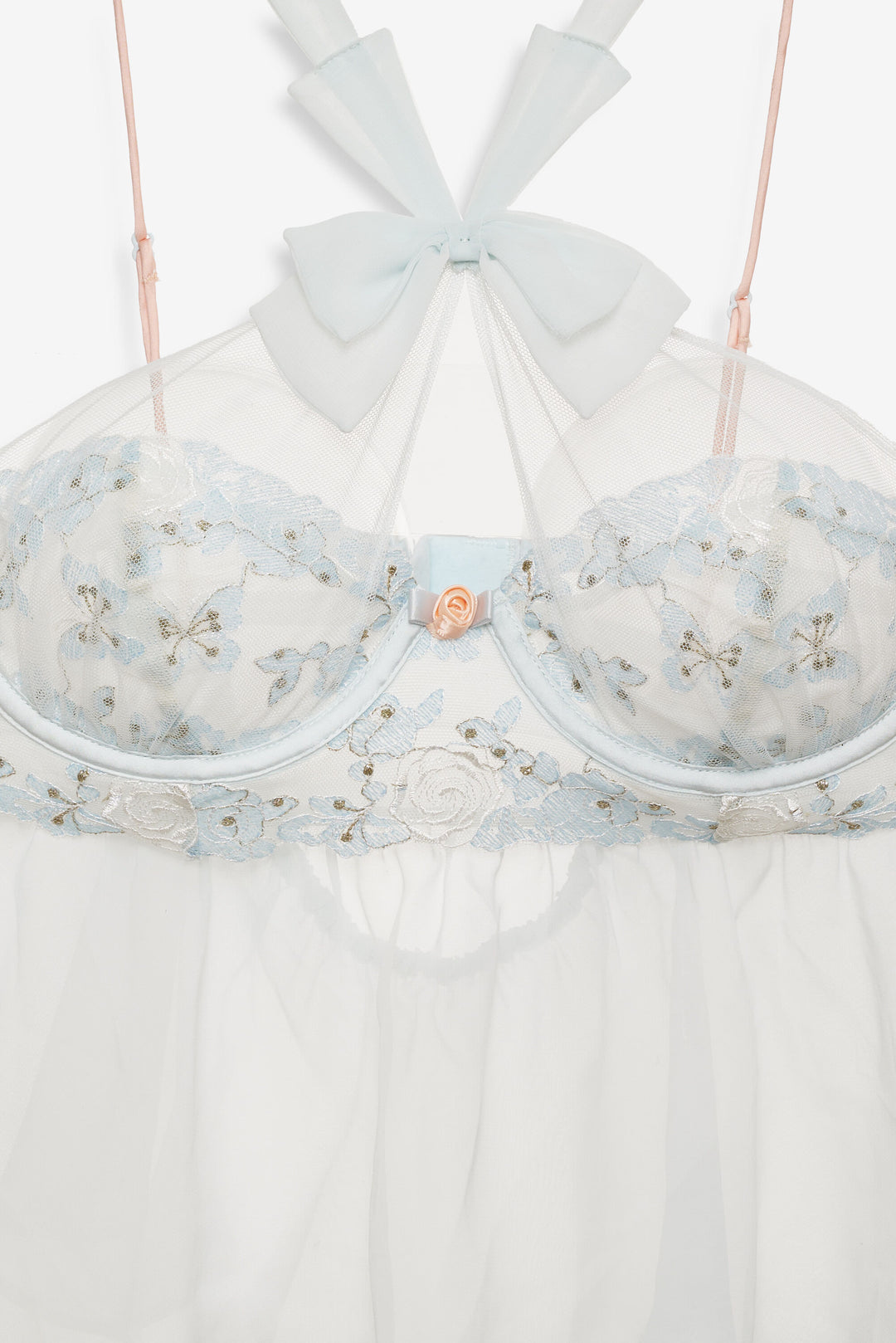 For Love and Lemons Winter Roses Top - Blue