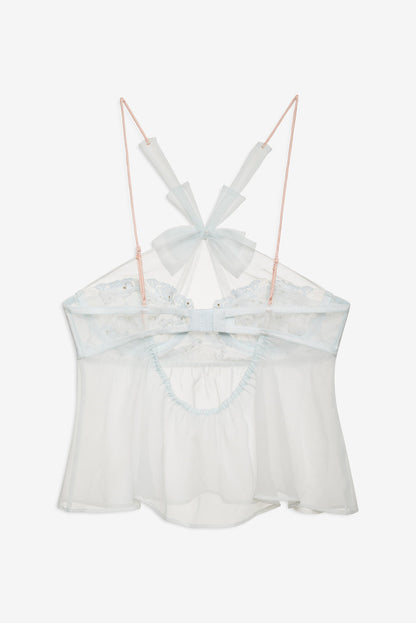 For Love and Lemons Winter Roses Top - Blue