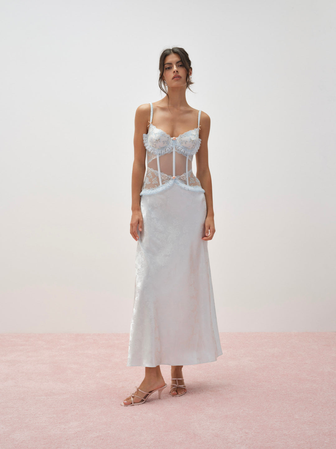 For Love and Lemons Maribel Maxi Slip Dress - Blue