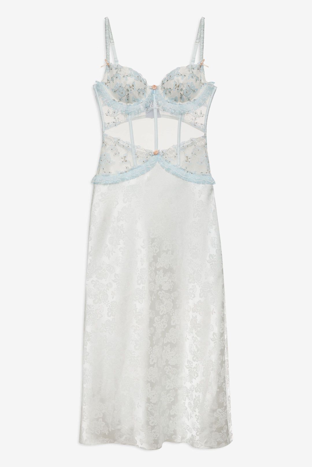 For Love and Lemons Maribel Maxi Slip Dress - Blue