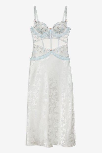 For Love and Lemons Maribel Maxi Slip Dress - Blue