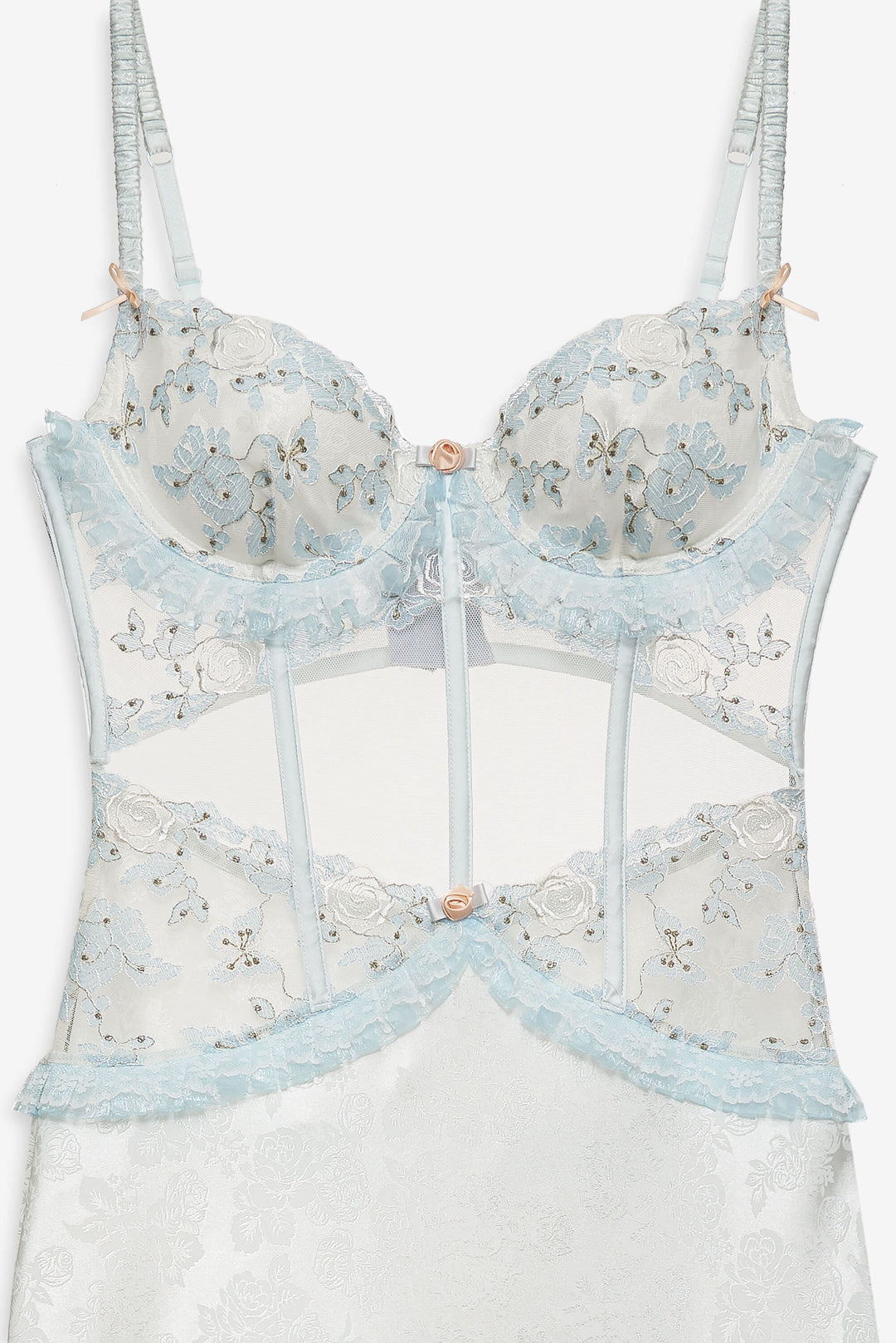 For Love and Lemons Maribel Maxi Slip Dress - Blue