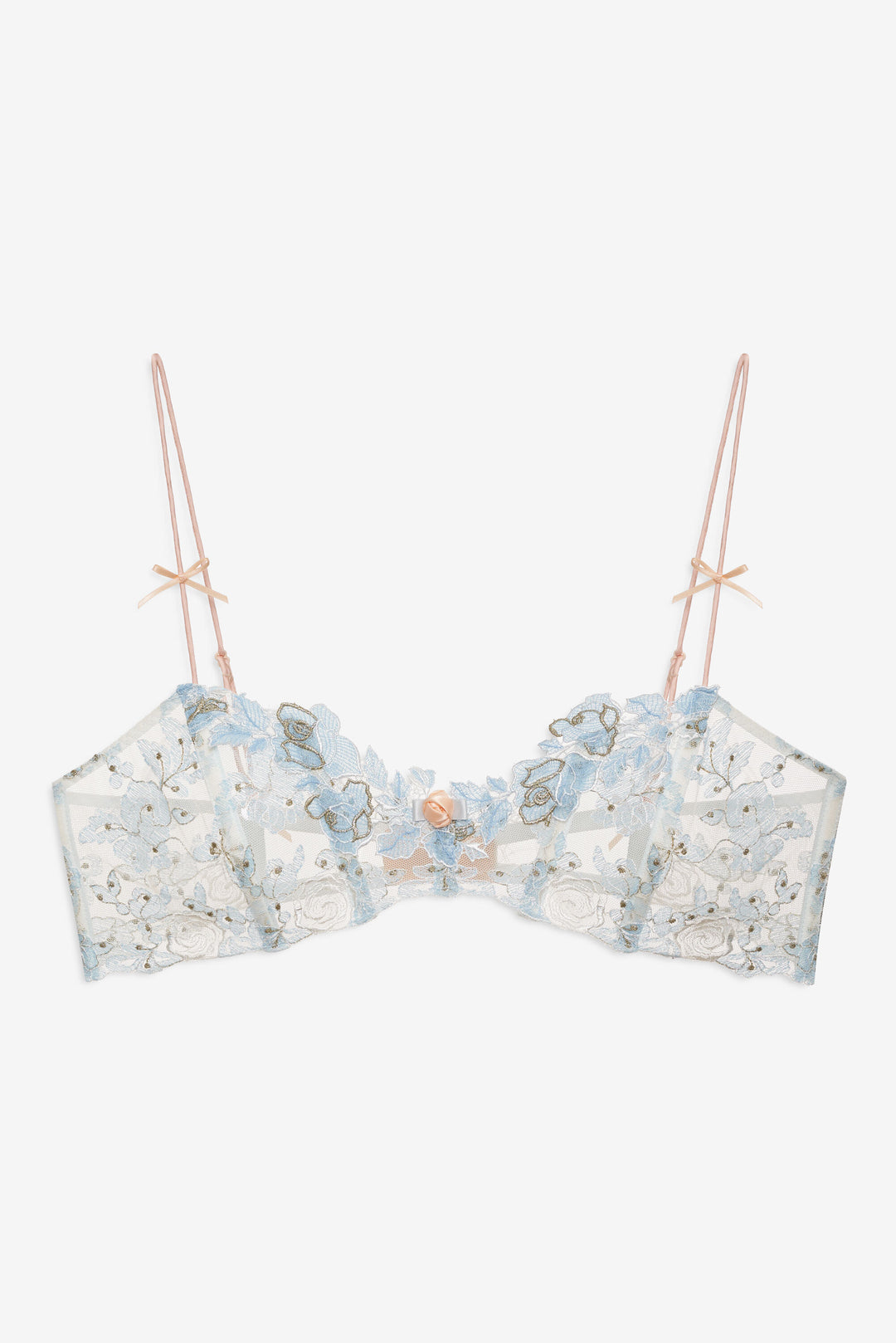 For Love and Lemons Winter Roses Bra - Blue