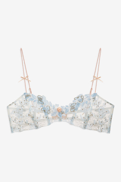 For Love and Lemons Winter Roses Bra - Blue