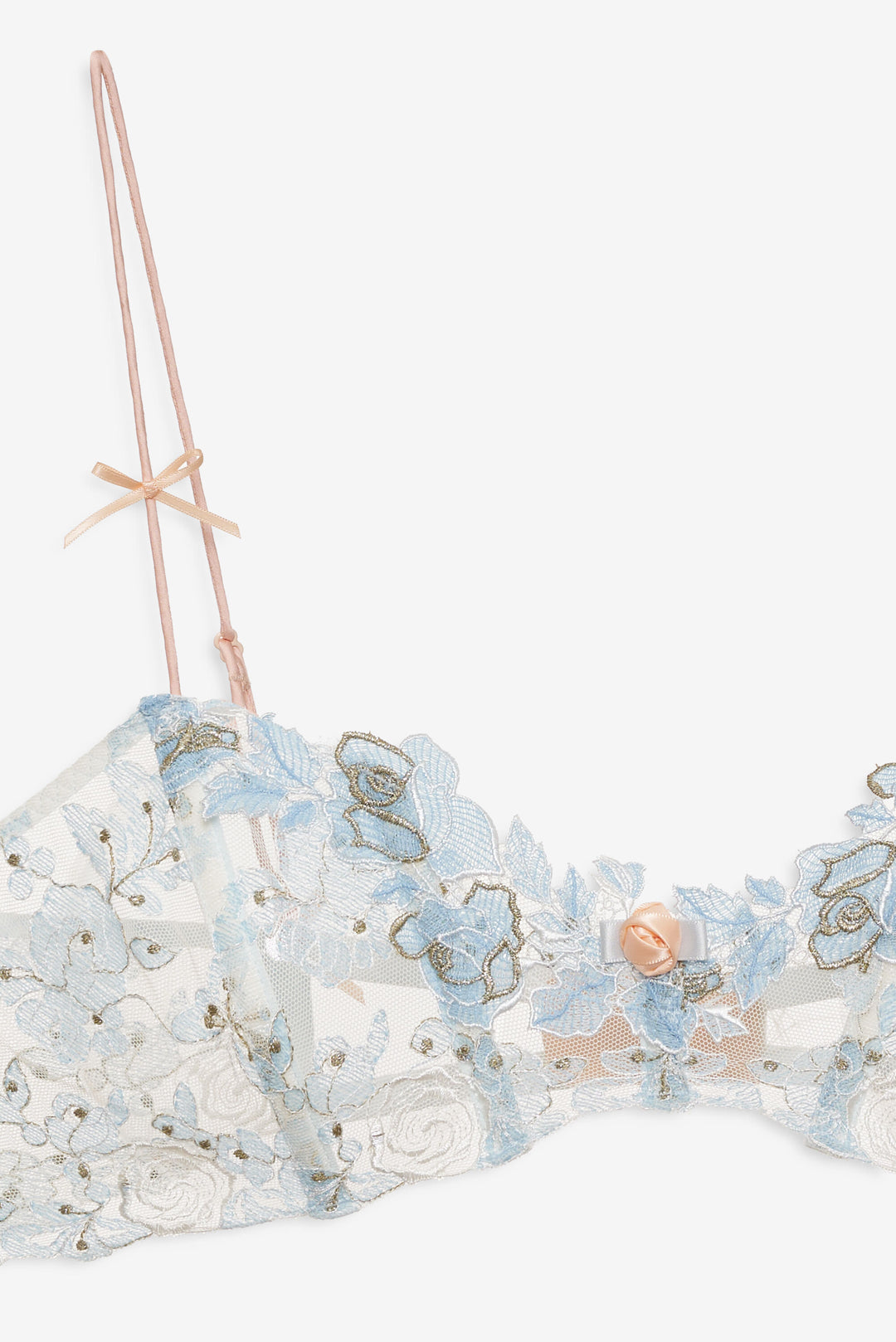 For Love and Lemons Winter Roses Bra - Blue