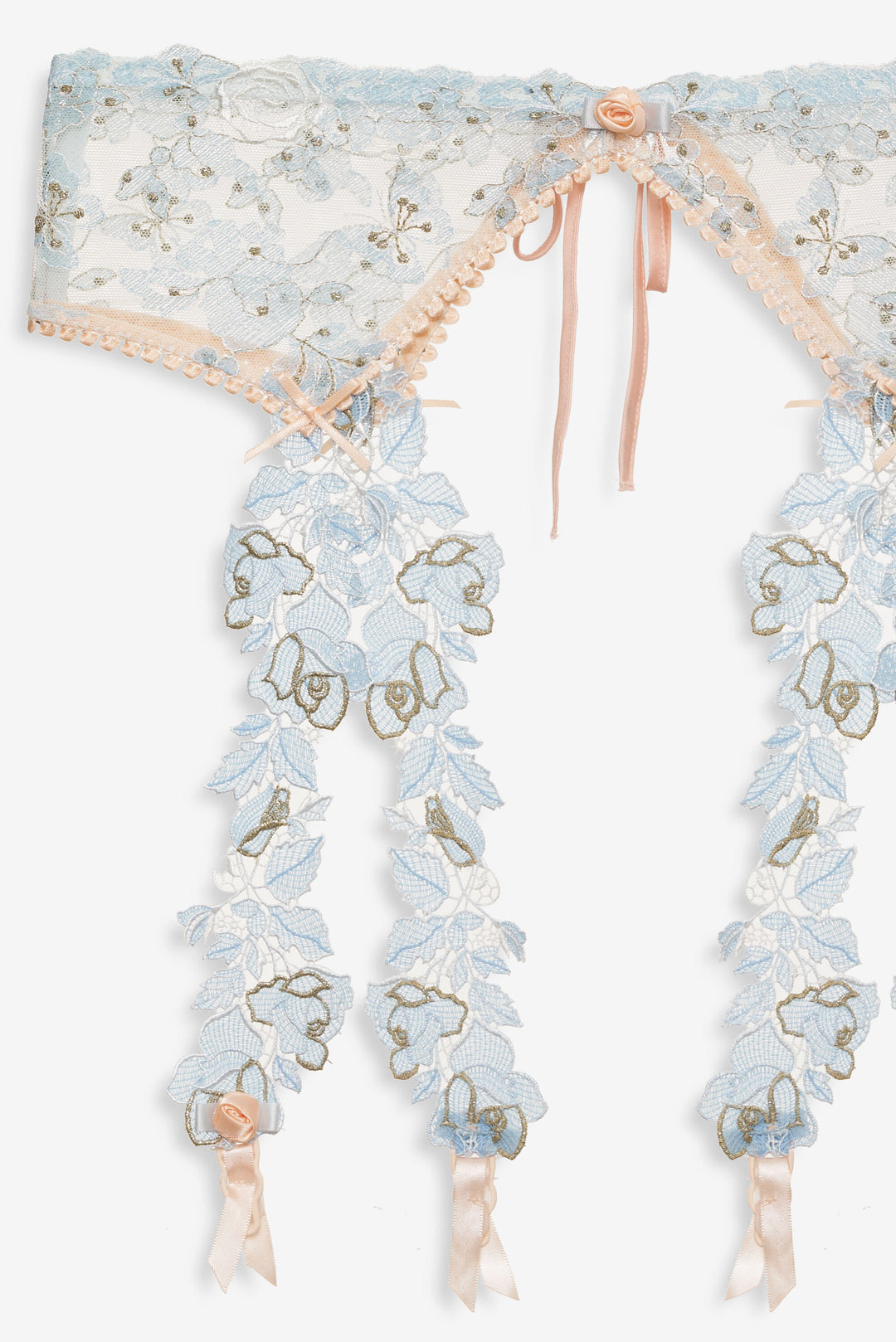For Love and Lemons Winter Roses Garter Belt - Blue