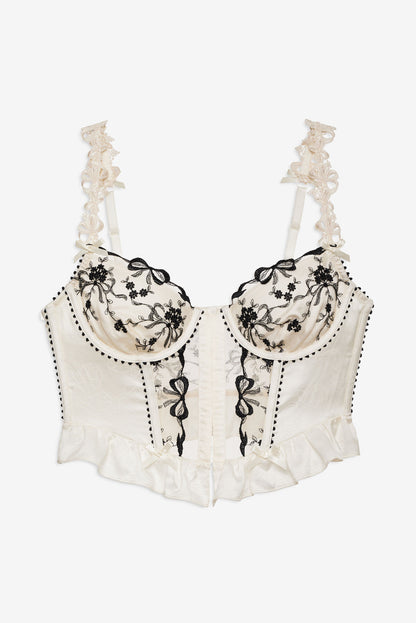 For Love and Lemons Bow Time Bustier - Cream