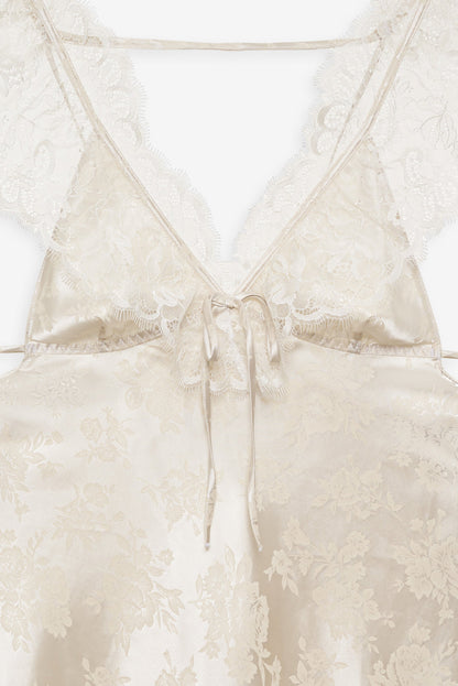 For Love and Lemons Audrey Mini Slip Dress - Cream