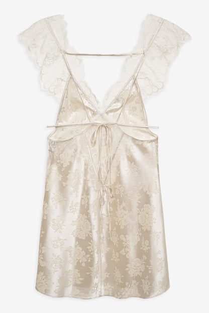 For Love and Lemons Audrey Mini Slip Dress - Cream
