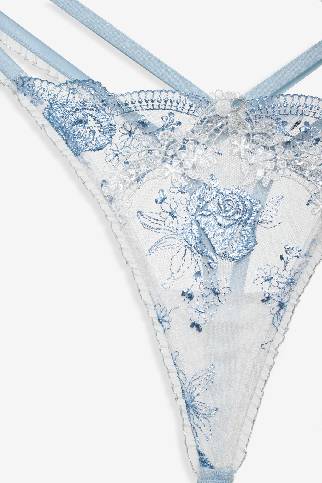 For Love and Lemons Zoeva Thong Panty - Blue