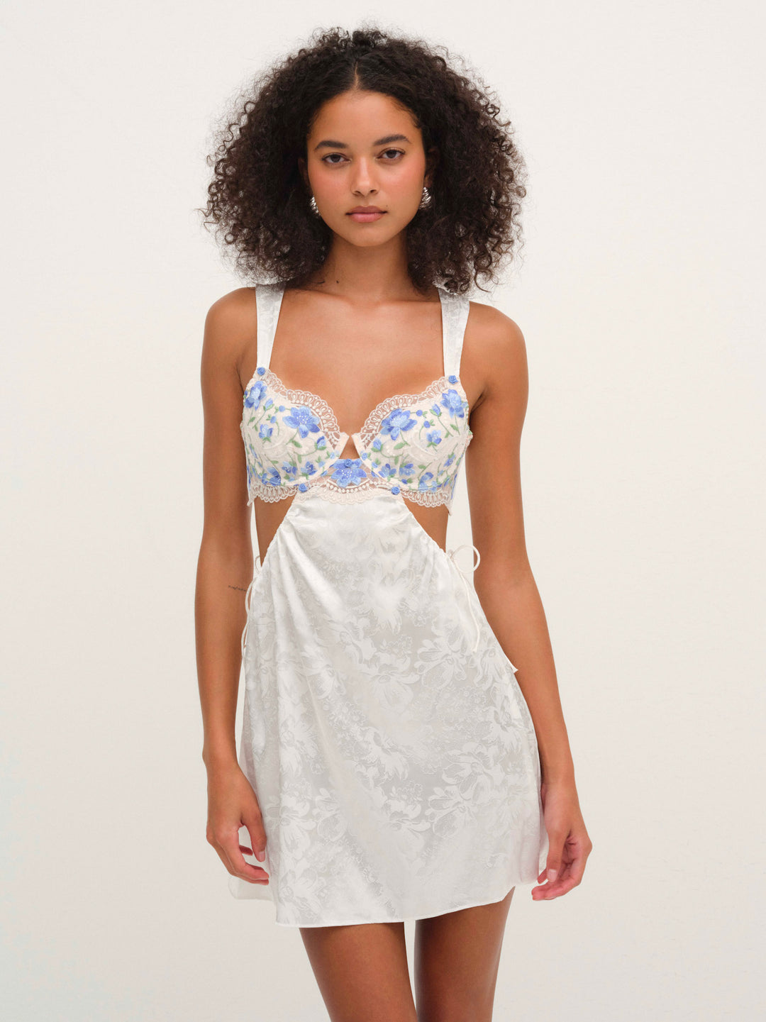 For Love and Lemons Festival Rose Slip Dress - Blue