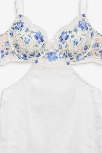 For Love and Lemons Festival Rose Slip Dress - Blue