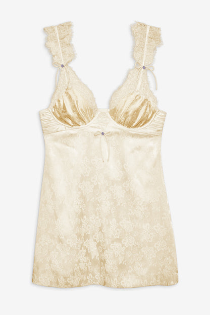 For Love and Lemons Victoria Slip Dress - Cream