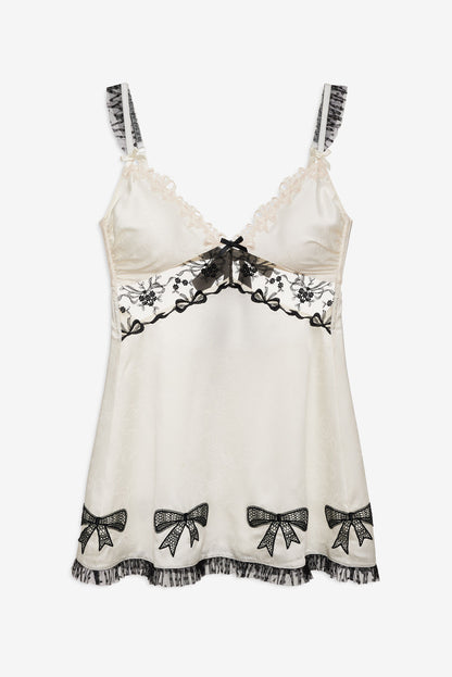 For Love and Lemons Bow Time Slip Dress - Cream