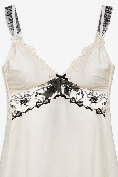 For Love and Lemons Bow Time Slip Dress - Cream