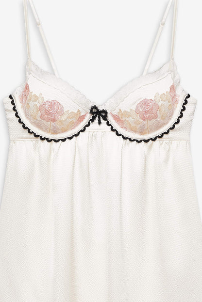 For Love and Lemons Evie Floral Slip Dress - Cream