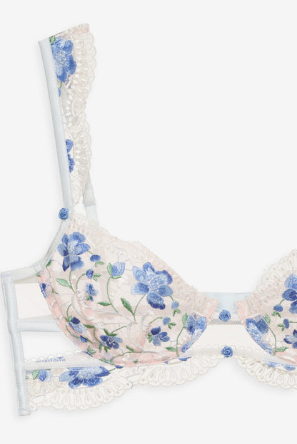 For Love and Lemons Festival Rose Bra - Blue