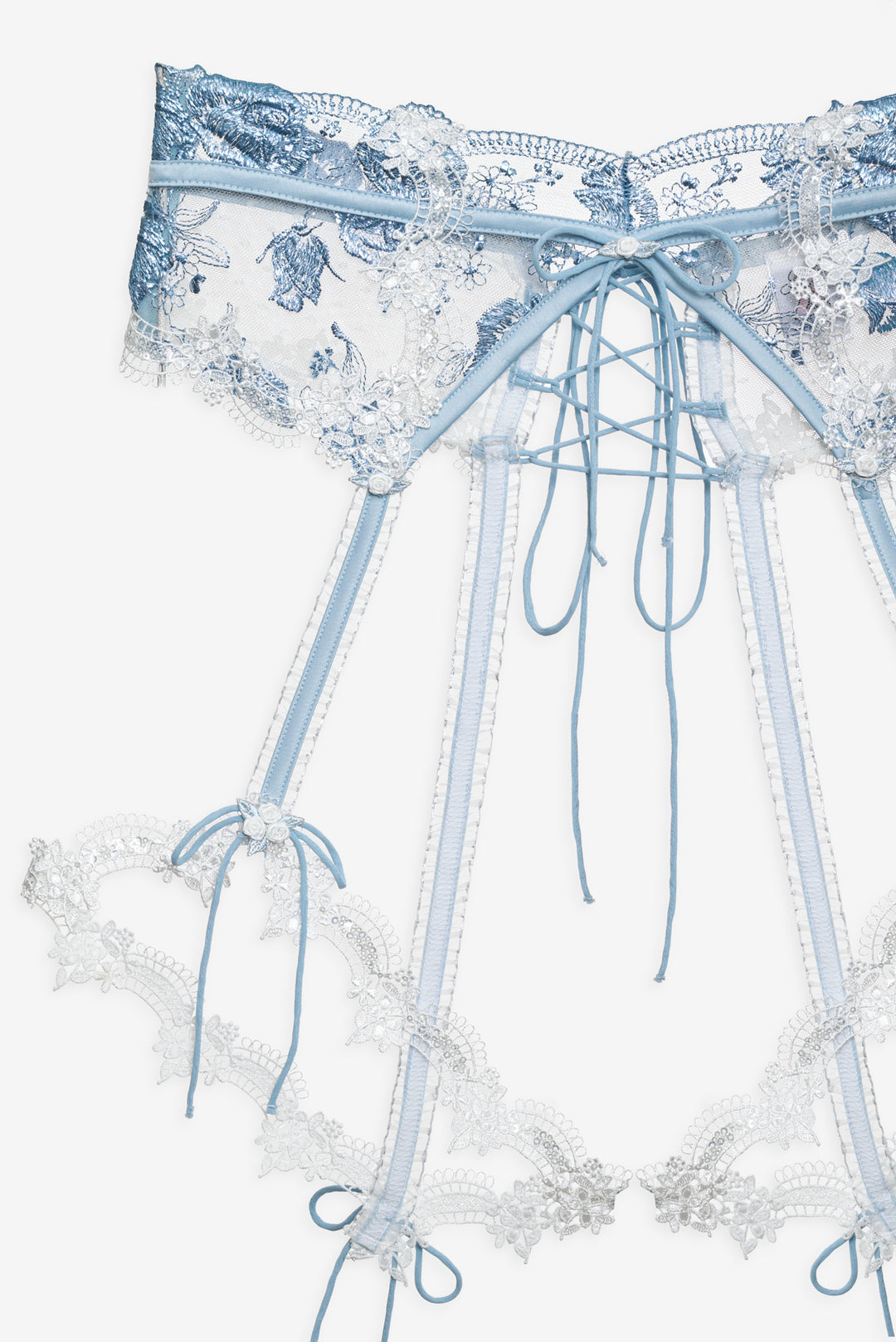 For Love and Lemons Zoeva Garter Belt - Blue
