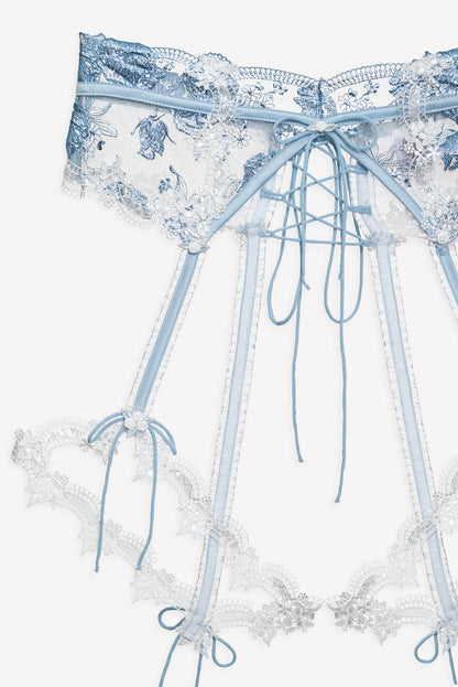 For Love and Lemons Zoeva Garter Belt - Blue