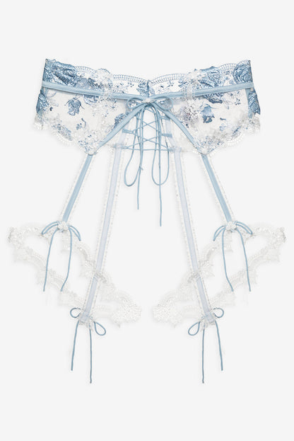 For Love and Lemons Zoeva Garter Belt - Blue