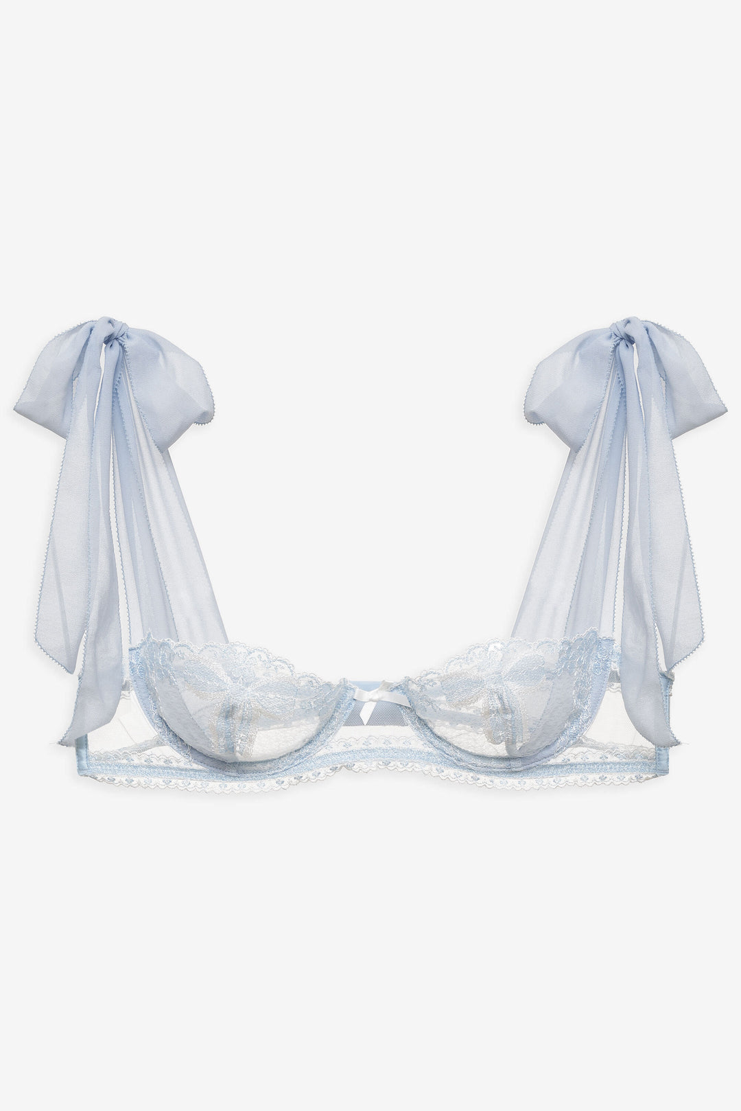 For Love and Lemons Blair Bow Underwire Bra - Blue