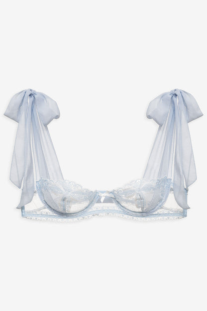 For Love and Lemons Blair Bow Underwire Bra - Blue