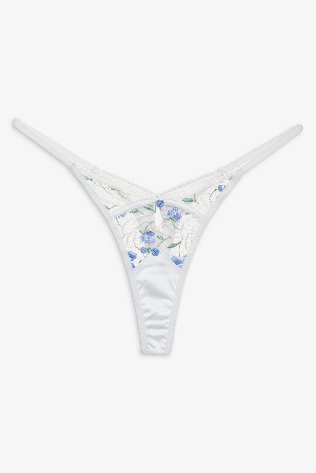 For Love and Lemons Festival Rose Thong Panty - Blue