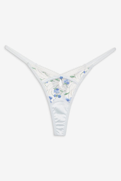 For Love and Lemons Festival Rose Thong Panty - Blue