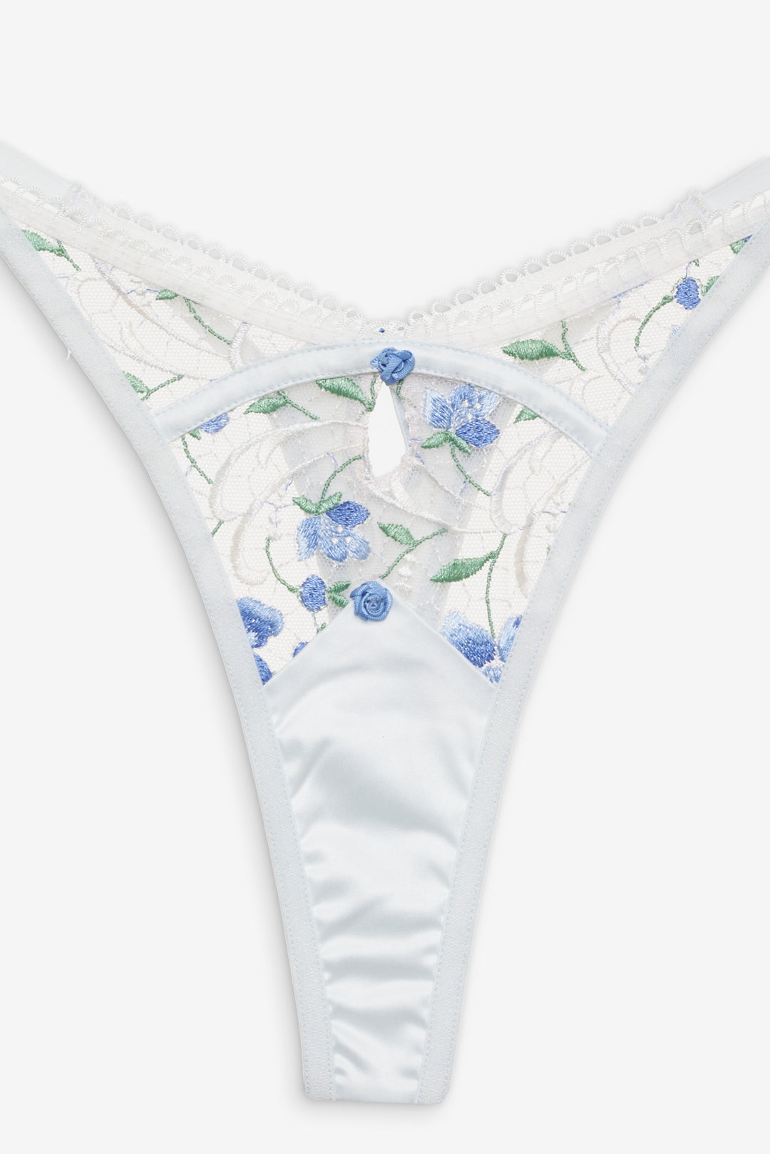 For Love and Lemons Festival Rose Thong Panty - Blue