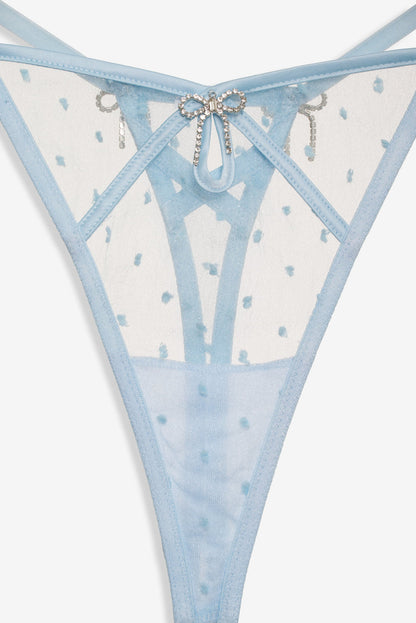 For Love and Lemons Izzy Thong Panty - Blue