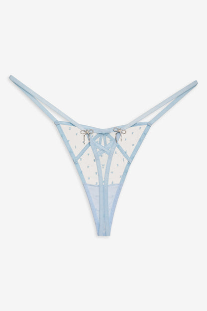 For Love and Lemons Izzy Thong Panty - Blue