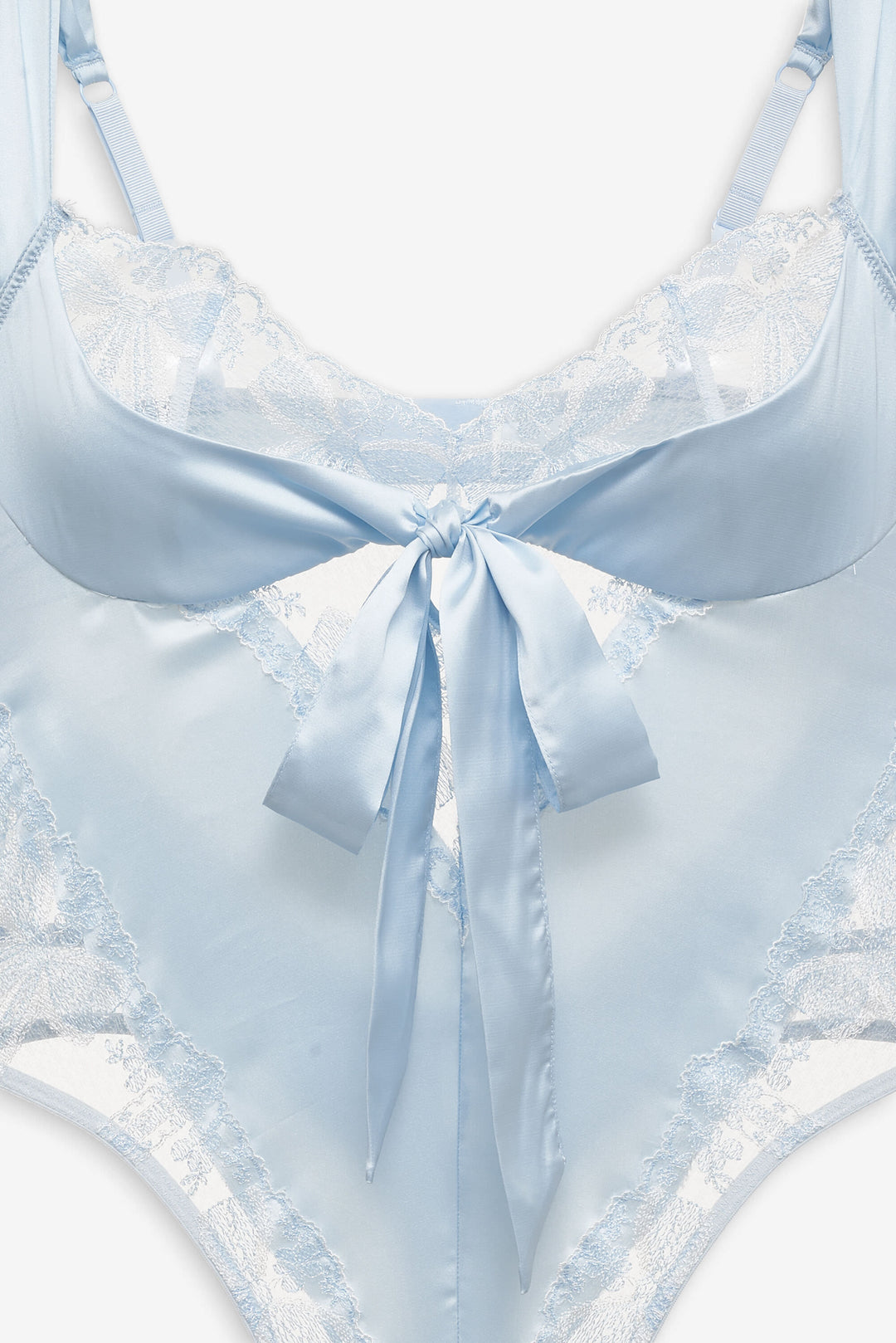 For Love and Lemons Blair Bow Bodysuit - Blue