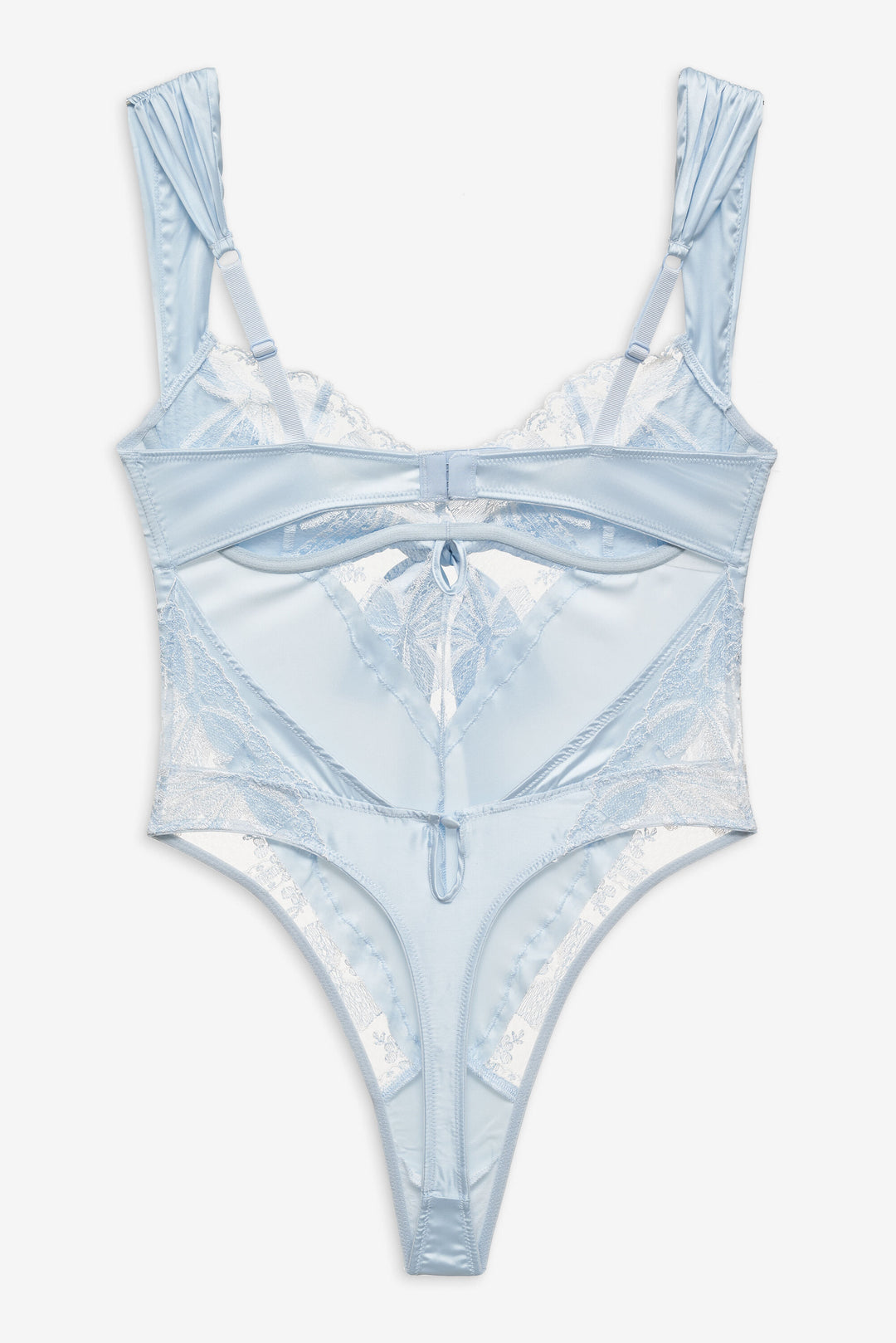 For Love and Lemons Blair Bow Bodysuit - Blue