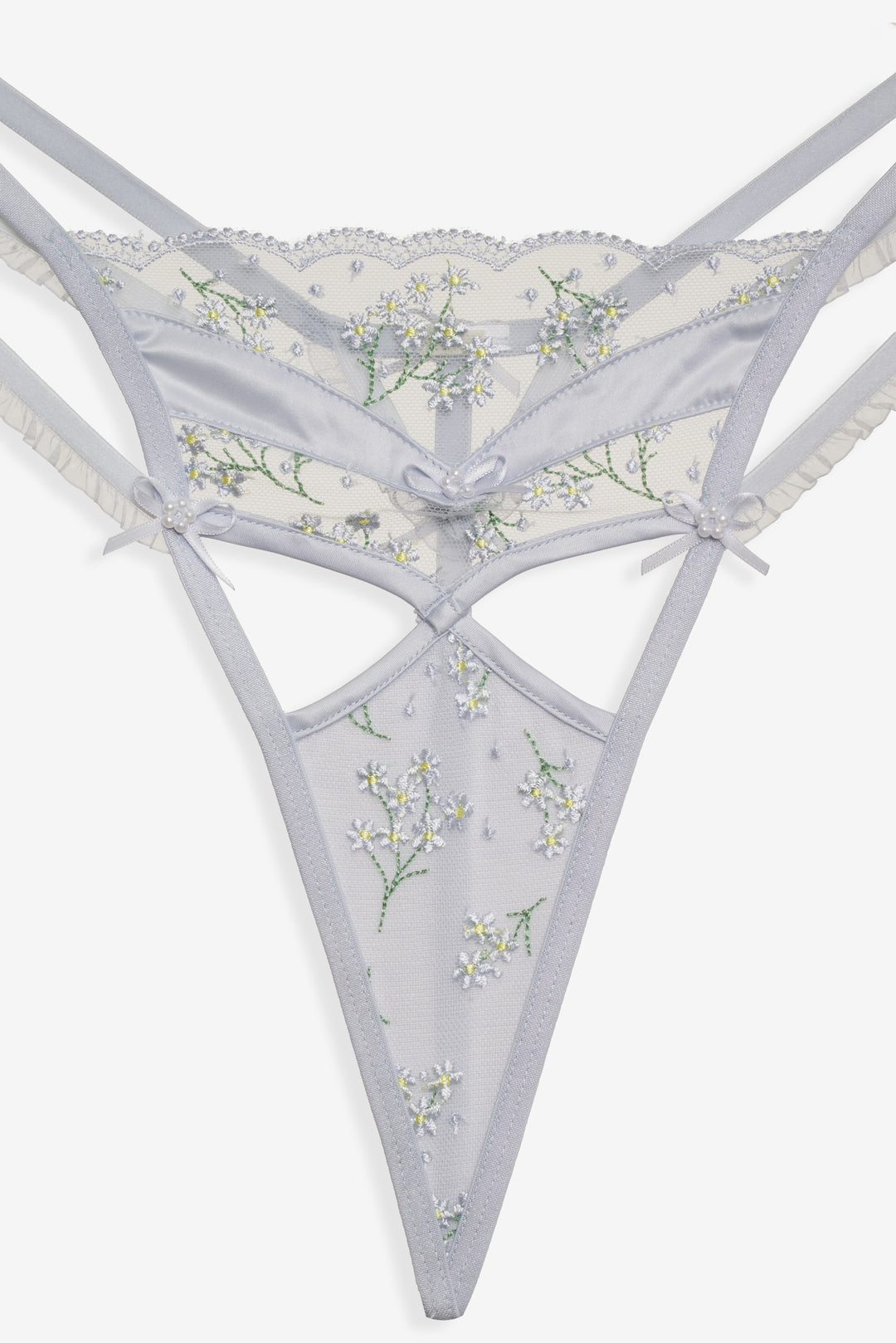 For Love and Lemons Baby's Breath Thong Panty - Blue
