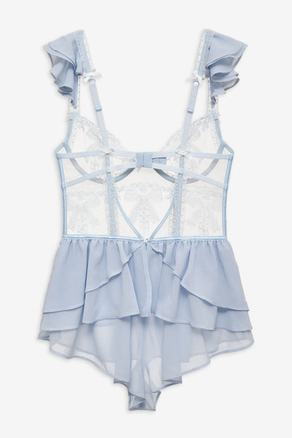 For Love and Lemons Blair Bow Romper - Blue