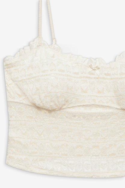 For Love and Lemons Reba Sleep Top - White
