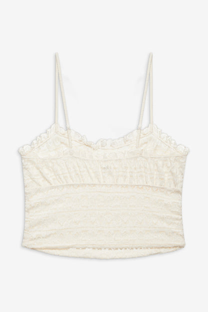 For Love and Lemons Reba Sleep Top - White