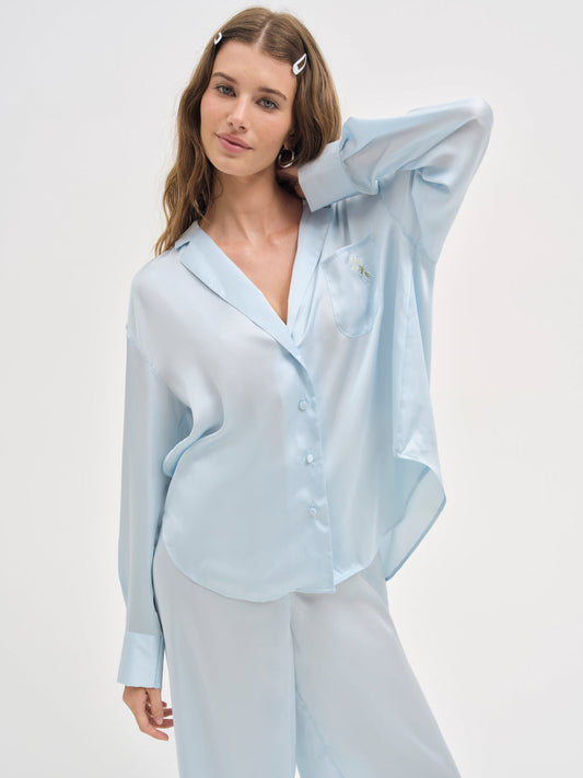 For Love and Lemons Everyday Pajama Top - Blue