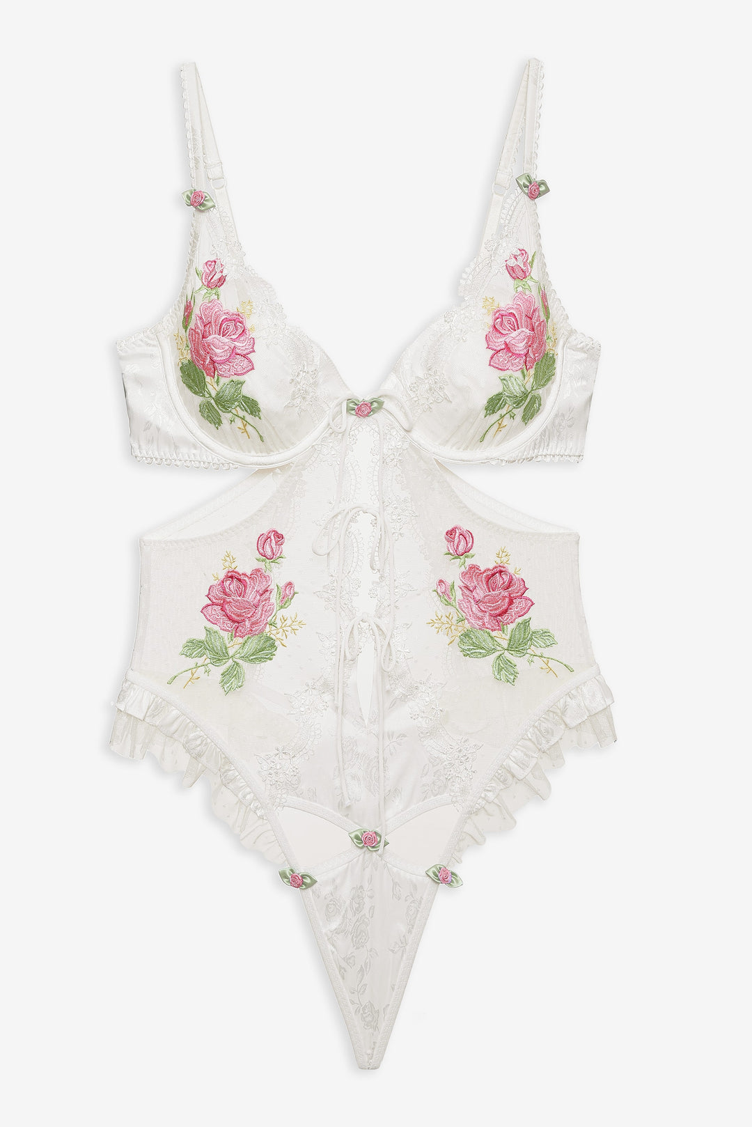 For Love and Lemons Heirloom Rose Teddy - White