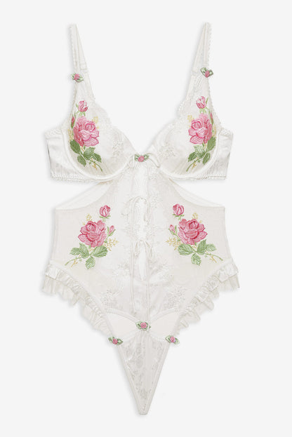 For Love and Lemons Heirloom Rose Teddy - White
