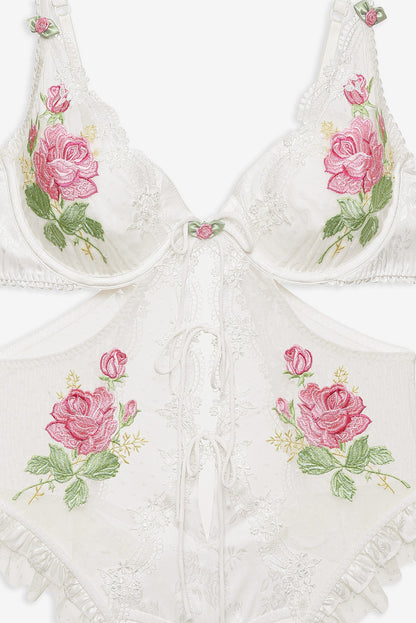 For Love and Lemons Heirloom Rose Teddy - White