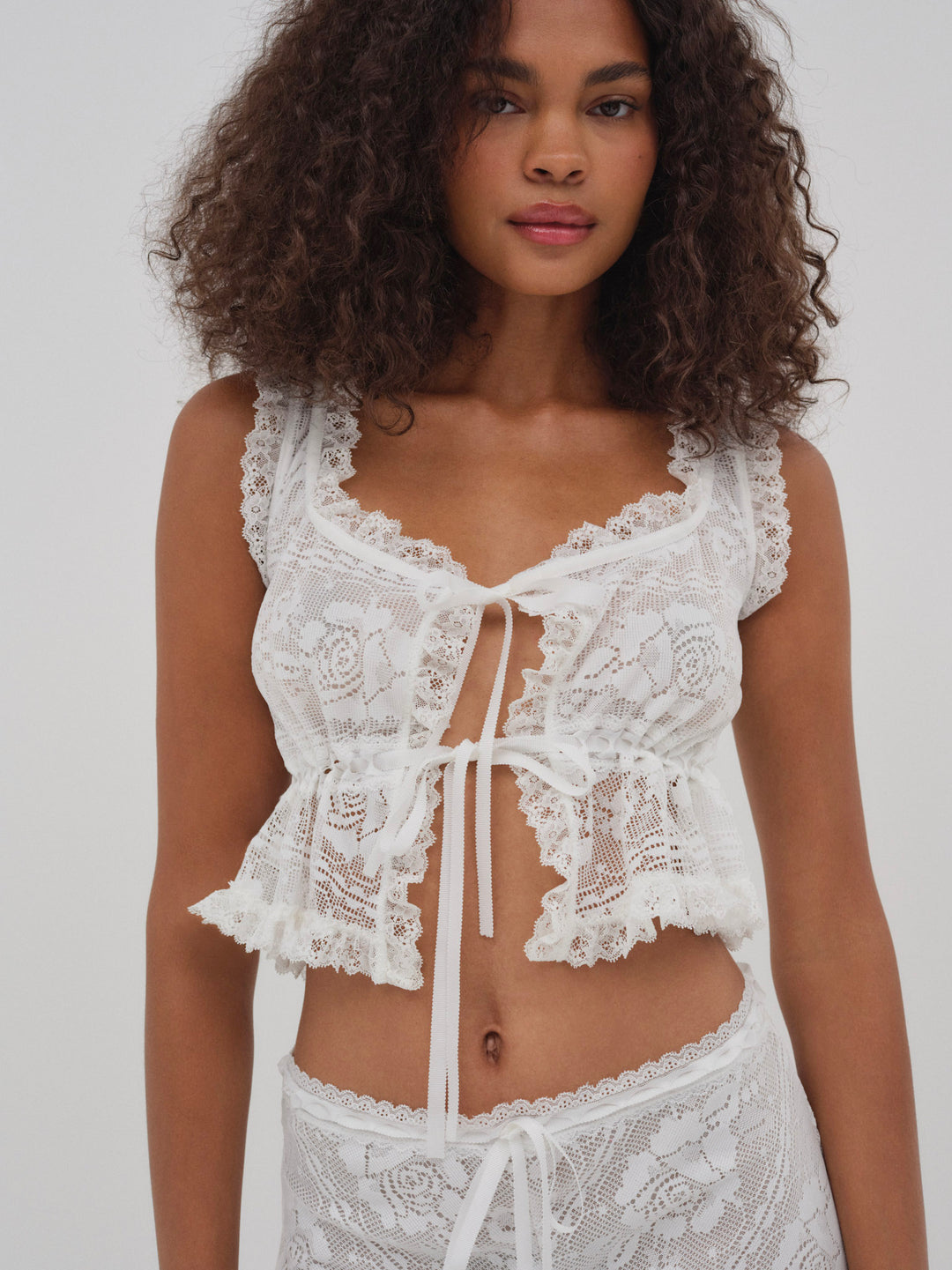 For Love and Lemons Antique Store Lace Top - White