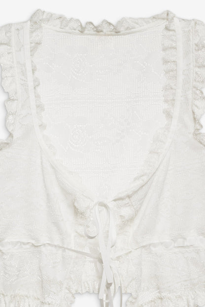 For Love and Lemons Antique Store Lace Top - White