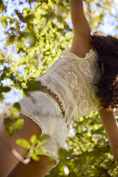 For Love and Lemons Antique Store Lace Top - White