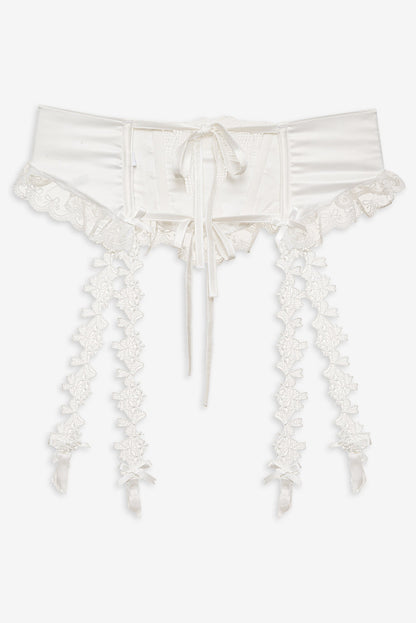 For Love and Lemons Beau Garter - White