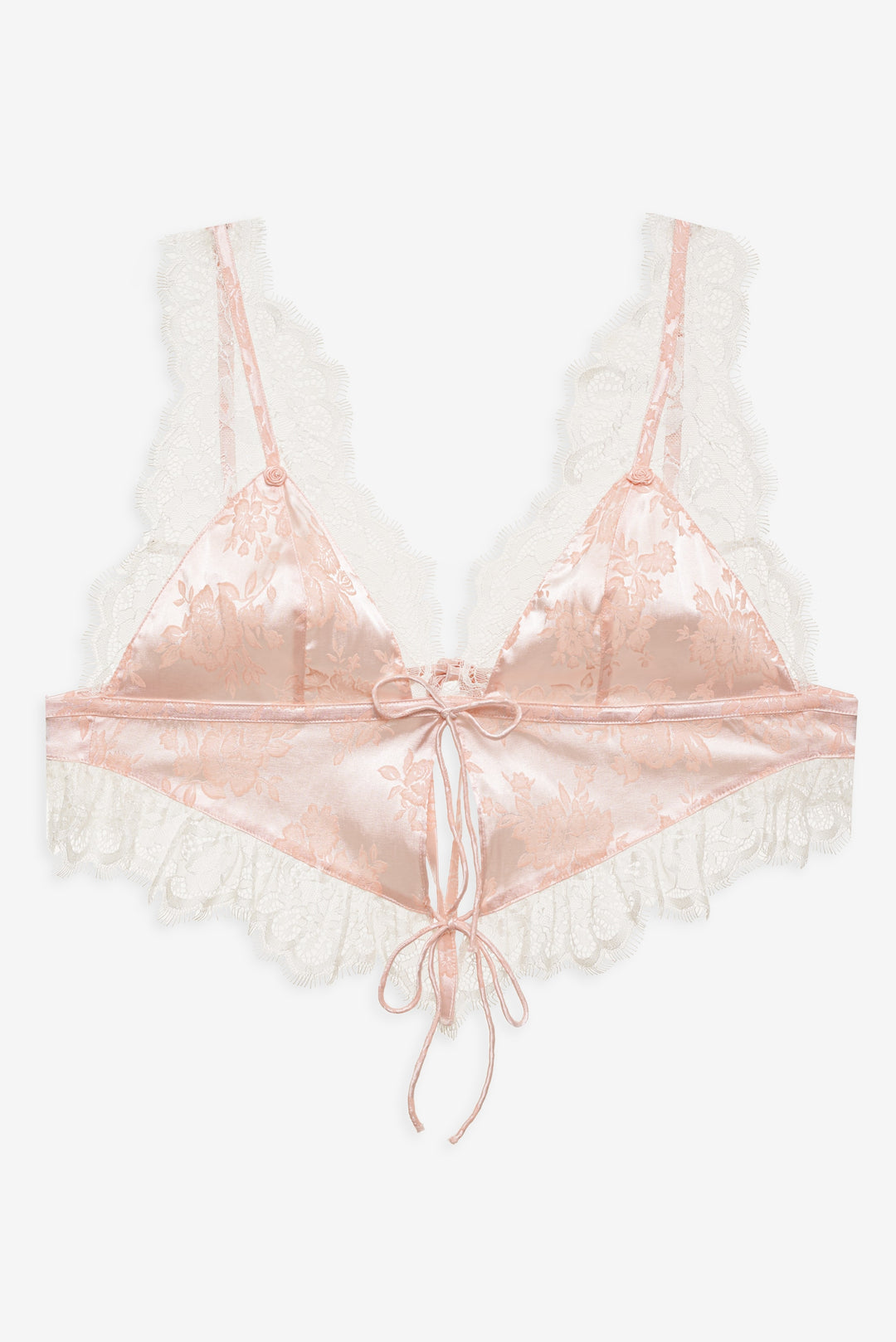 For Love and Lemons Audrey Jacquard Top - Peach